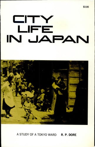 City Life in Japan a Study of Tokyo Ward