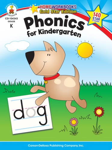 Phonics Workbook for Kindergarten, Sight Words, Tracing Letters, Consonant and Vowel Sounds, Writing Practice With Incentive Chart and Reward ... Curriculum (Home Workbooks) (Volume 12)