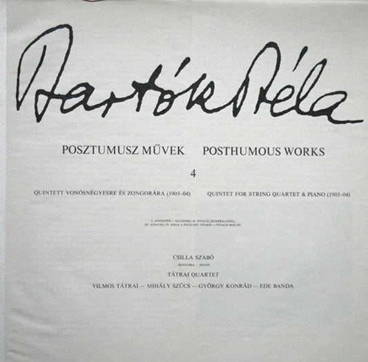 Béla Bartók / Csilla Szabó & Tátrai Quartet : Quintet For String Quartet & Piano (LP, Album)