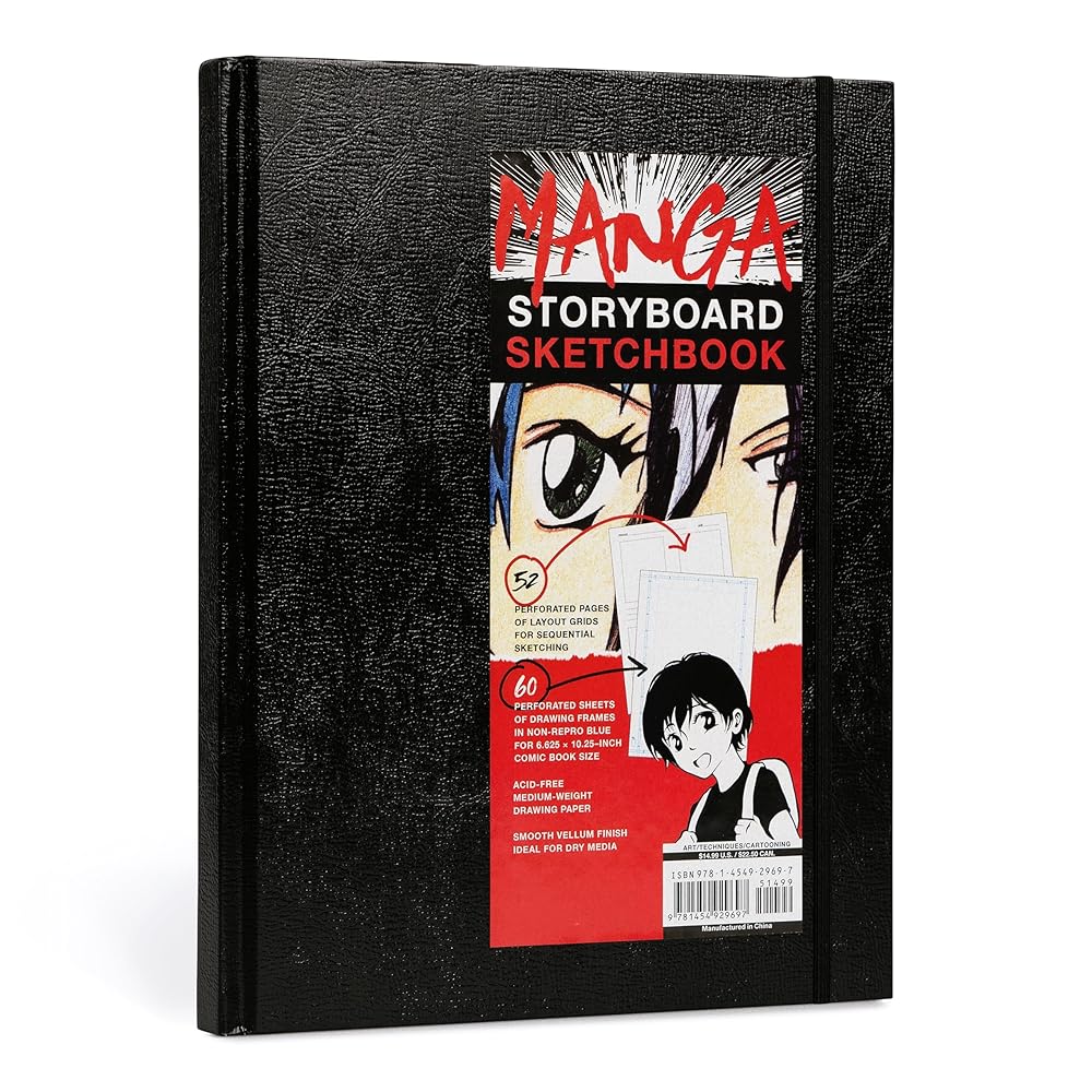 Manga Storyboard Sketchbook: A Comic Book Sketchbook with Storyboard Layout Grids, Acid-Free Medium-Weight Drawing Comic Book Paper cover image