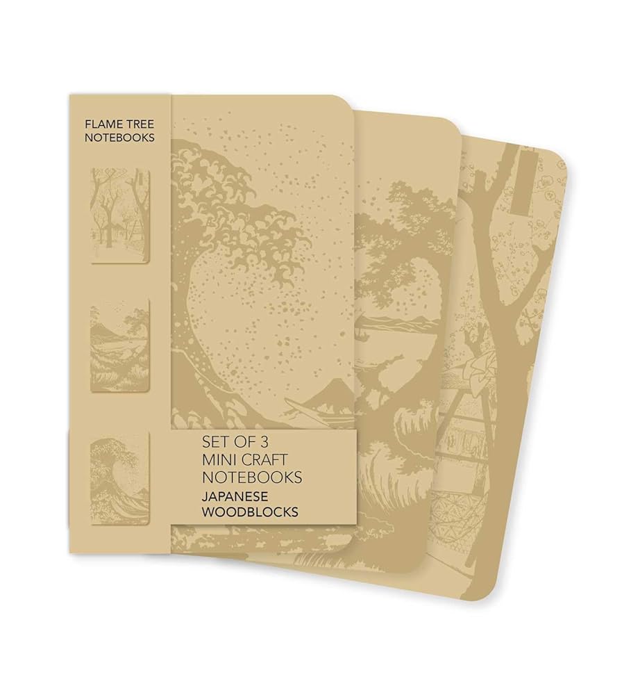 Japanese Woodblocks Set of 3 Mini Craft Notebooks (Mini Craft Notebook Collections) cover image
