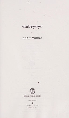 Embryoyo: New Poems cover