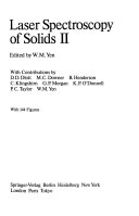 Laser Spectroscopy of Solids II (Topics in Applied Physics) cover
