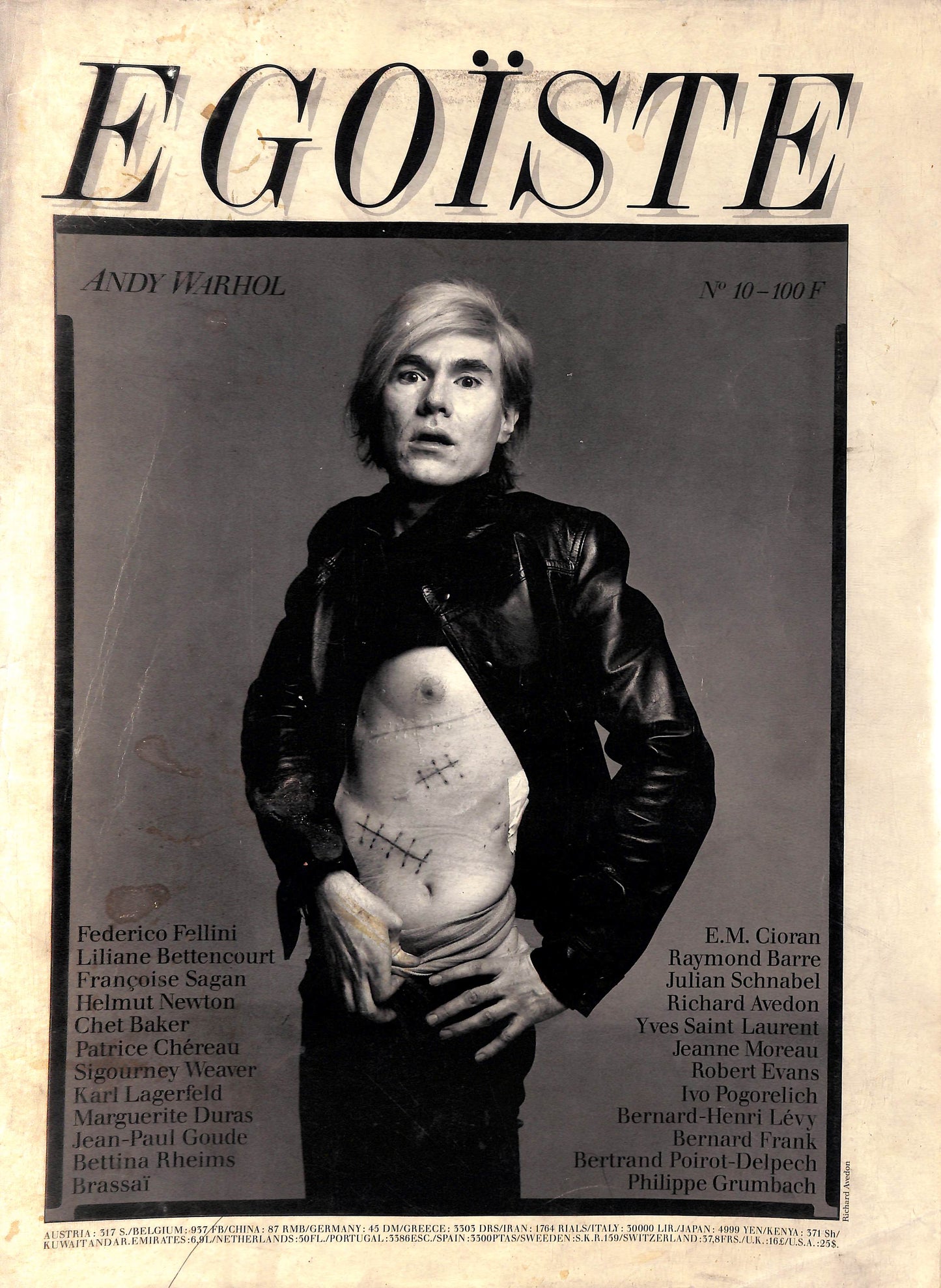 Revue Egoïste Andy WARHOL N°10