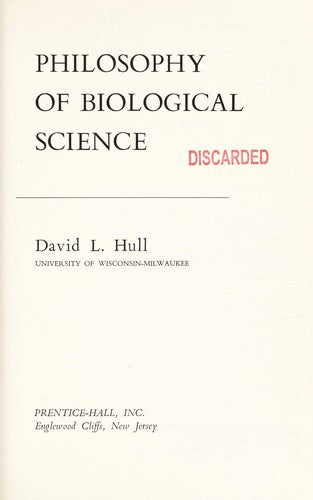 Philosophy of Biological Science (Foundations of Philosophy) cover