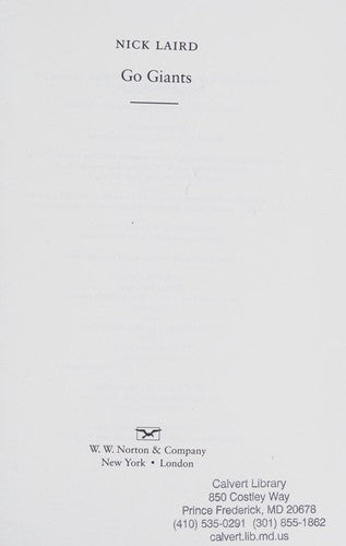 Go Giants: Poems cover