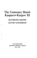 The Centenary Match Kasparov-Karpov III cover