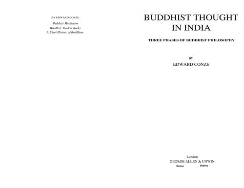 Buddhist Thought in India: Three Phases of Buddhist Philosophy cover