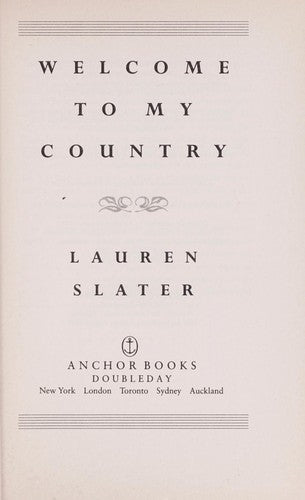 Welcome to My Country: A Therapist's Memoir of Madness cover