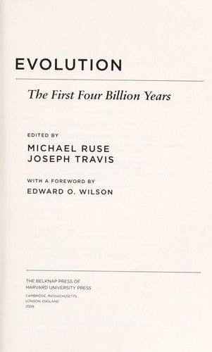 Evolution: The First Four Billion Years cover