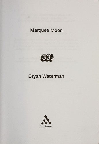 Television's Marquee Moon (33 1/3) cover