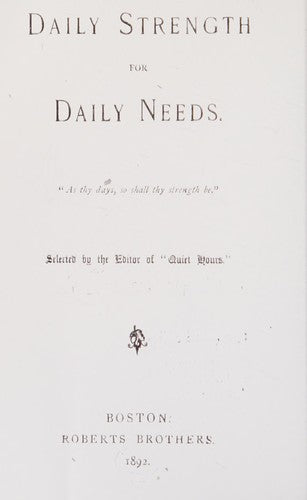 Daily Strength for Daily Needs cover