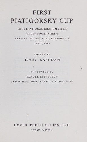 First Piatigorsky Cup cover
