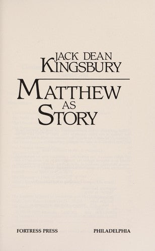 Matthew as story cover