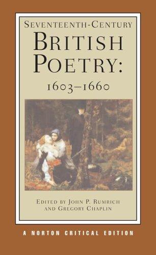 Seventeenth-Century British Poetry, 1603-1660: A Norton Critical Edition cover