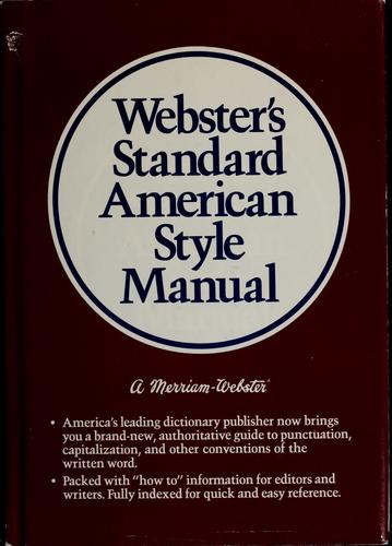 Webster's Standard American Style Manual cover